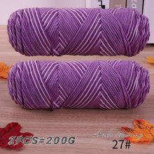 2 PCs Colorful 5-strand Dyed Milk Cotton Baby Sweater Yarn Self Woven Scarf Medium Thick Handmade DIY Woven Crochet Material Bag