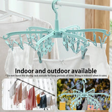 24 Clips Folding Clothes Dryer Rotatable Hanger Windproof Socks Underwear Drying Rack Home Storage Laundry Rack New Dropshipping