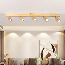 2025 Nordic Walnut Wood Ceiling Chandelier For Living Room Dining Room Aisle Entrance Corridor Lamps With Spotlights For Wall Pi