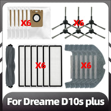 Compatible for Dreame D10s Plus Robot Vacuum Main Side Brush HEPA Filter Mop Pad Dust Bag Replacement Spare Parts Accessories