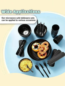 4/32pcs Plastic cutlery set reusable cutlery suitable for 4 people can be used as school student supplies Christmas gifts