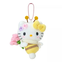 garden little bee series kitty Honey Bee plush toy keychain Cartoon flower kitty cat Soft Stuffed doll bag charm