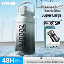 Large Capacity Tumble Thermos Water Bottle 316 Stainless Steel With Straw Handle Cup Flask  Vacuum Insulated Tumbler