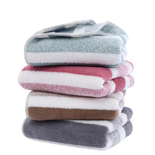 2pcs/set, Hand Towel Bath Towel Absorbent Striped Pattern Quick Drying Bath Towel Face Towel Beach Towel Bathroom Accessories