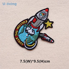 UFO Alien Rocket Space Patch for Clothing Punk Embroidered Patches On Clothes DIY Parches Applique