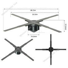 50cm Wifi Holographic Fan 3D Advertising Machine 576 LED Sign Neon Smart HD Player  Free large-capacity memory card