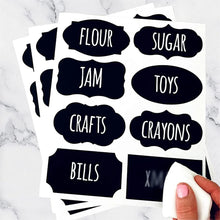 5 Sheets Chalkboard Labels Stickers Waterproof Reusable Blackboard Stickers Chalk Labels for Mason Jars Storage Bins Bottles