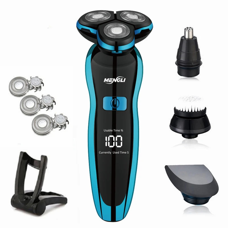 ZOZEN Electric Razor Electric Shaver Rotary Shaving Machine Cutter Recharge for Men Beard Trimmer Wet-Dry Dual Use Waterproof