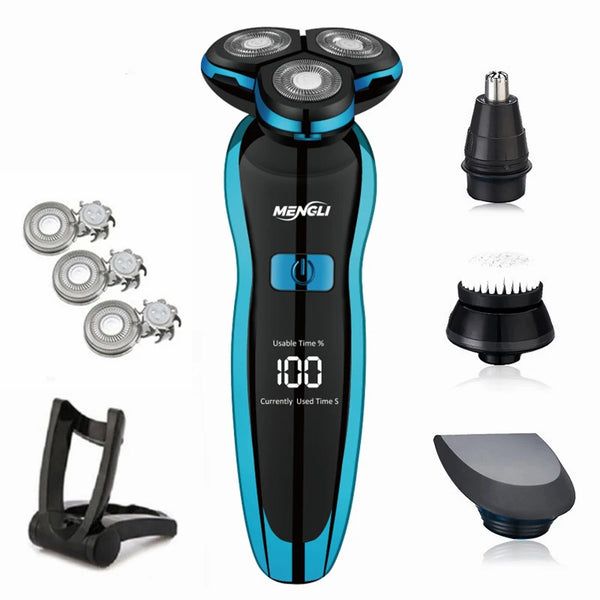 ZOZEN Electric Razor Electric Shaver Rotary Shaving Machine Cutter Recharge for Men Beard Trimmer Wet-Dry Dual Use Waterproof