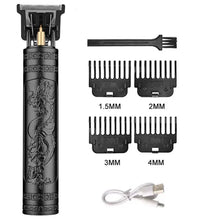 Men's T9 Vintage Carving Hair Clipper Portable USB Cleaning Barber Hair Cutting Machine Professional Hair Trimmer Boyfriend Gift