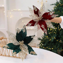 Christmas Flowers Decoration High-gloss Sequins Christmas Tree Ornaments Glittery For Xmas New Year Wedding Party Wreath Decor