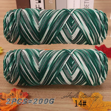 2 PCs Colorful 5-strand Dyed Milk Cotton Baby Sweater Yarn Self Woven Scarf Medium Thick Handmade DIY Woven Crochet Material Bag