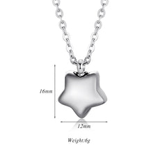 Colgante de mini urna de cremación de acero inoxidable con forma de corazón/cruz/estrella/candado para collar/pulsera, joyería conmemorativa al por mayor