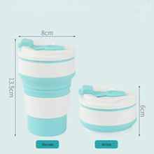Vaso plegable de silicona de grado alimenticio de 350 ml, con tapa, vaso de café reutilizable y portátil, para bebidas calientes, ideal para viajes y camping