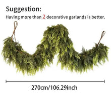 Christmas Tree Decorations Holiday Faux Garland Cedar Rattan Wreath Artificial Pine Garland Wedding Home Fireplace Door Decor