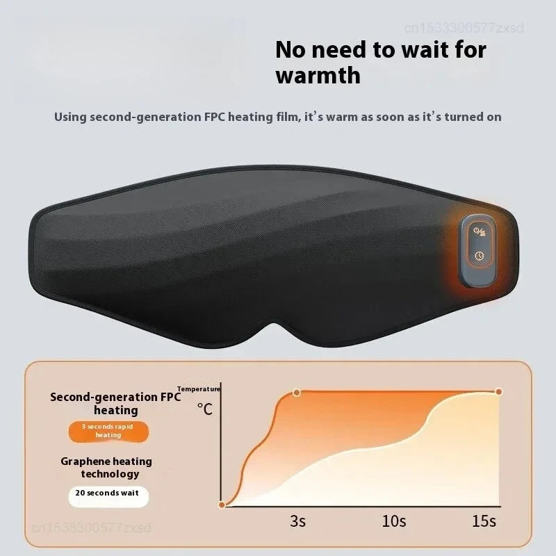 New  3D Heating Eye Massager Vibration Hot Compress Relieve Adult Eye Fatigue for Sleeping Block Out Light Eye Mask Gift