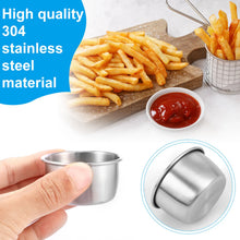 12 Pcs Sauce Dipping Bowl 304 Stainless Steel Dipping Cups Round Sauce Dishes 45/55ml Mini Reusable Seasoning Cups Dipping Cups