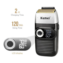 Kemei Cordless Electric Shaver for Men Twin Blade Reciprocating Rechargeable Beard Razor Face Care Multifunction Strong Trimmer