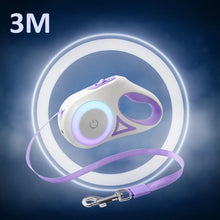3/5M Automatic Dog Leash Retractable LED Luminous Leading Fashion Light Straps for Dog Puppy Pet Flexi Walking Running Lead