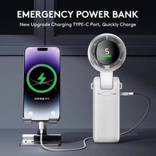 10000mAh Mini Hanging Neck Outdoor 180 Degree Folding Desktop Mini Fan Handheld Folding High-speed Powerful Turbo Fan