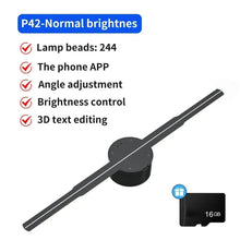 50cm Wifi Holographic Fan 3D Advertising Machine 576 LED Sign Neon Smart HD Player  Free large-capacity memory card