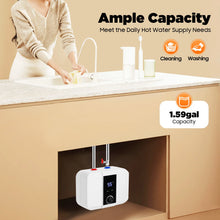1500W Mini Tank Water Heater, 6L Electric Hot Water Heater with LED Display & Temp Control for Kitchen Under Sink