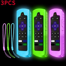 1/2/3 piece of luminous silicone universal remote control set with hanging rope suitable for TCL Hisense Roku TV remote control