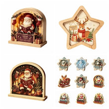 Merry Christmas Wooden Christmas Decoration Star Shape Snowman Deer Home Ornaments Rabbit Santa Claus Wall Decor New Year Gift