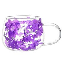 Dried Flower Double-layer Glass Coffee Cup,Simple Thick Cup Mouth Anti Scalding Milk Cup,Environmentally Friendly Heat-resistant