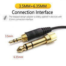 Cable de extensión en espiral para auriculares con conector de 3.5 mm + 6.35 mm a 2.5 mm para SENNHEISER HD6 HD7 HD8 HD515 HD518 HD558 HD598