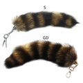 25cm Cute Fox-Racoon Tail Keychain Fur Pendant Key-Chain Bags Charm Keys-Holder Couple Keyrings for Backpack Car Decoration