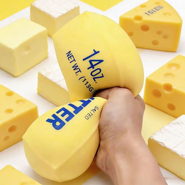 Juguete antiestrés elástico con forma de barra de mantequilla, juguete sensorial divertido para apretar, alivio de la ansiedad y bromas