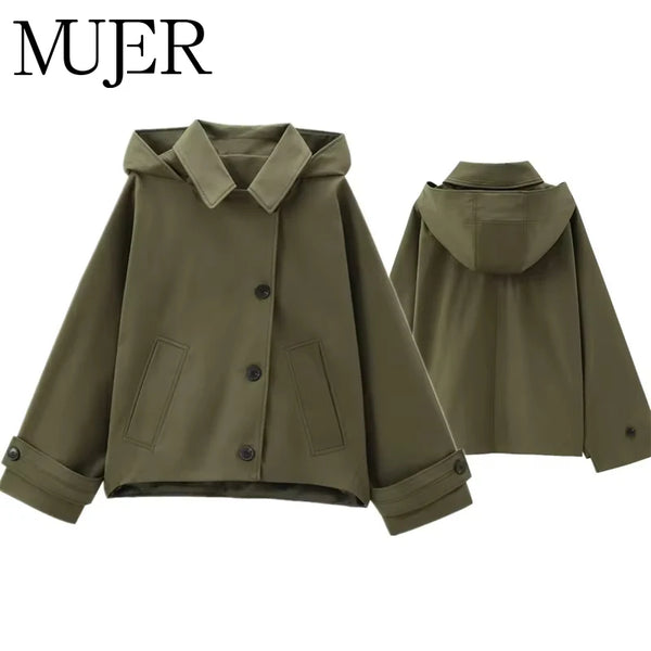 MUJER Gabardina con capucha para mujer Rompevientos de manga larga para mujer Novedades en abrigos y chaquetas para mujer Abrigos de invierno para mujer Gabardina