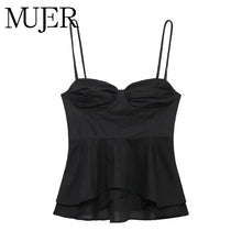 MUJER Black Corset Crop Top Woman Summer Camisole Backless Top Women Sleeveless Bustier Top Woman 2025 Sexy Beach Tops for Women
