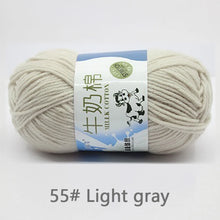 Hilo de algodón de leche de 50 g/set, línea de ganchillo, fibra de leche de 5 cabos de alta calidad, lana suave y cálida, para tejer a mano suéteres de bebé y bufandas (bricolaje)