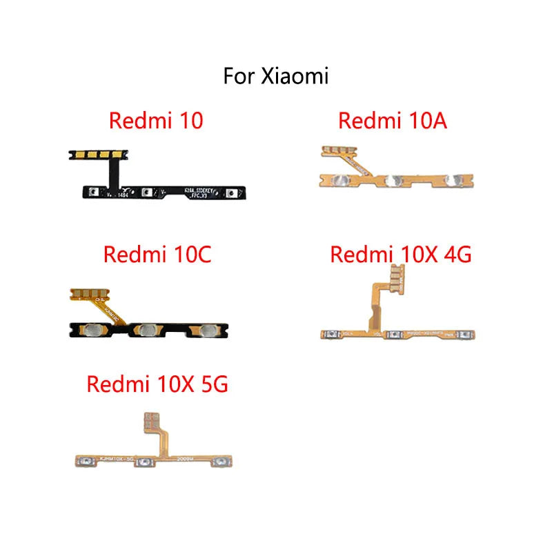 Power Button Switch Volume Mute Button On / Off Flex Cable For Xiaomi Redmi 10 10A 10C 10X 4G 5G