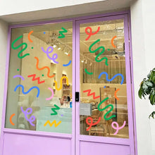 Nordic Style Line Stickers Convenient Fit DIY Decor Milk Tea Coffee Cake Kid Clothing Store Window Glass Door Decorate Wallpaper