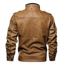 Men's Vintage Faux Leather Biker Jacket with Stand Collar, Sizes XXS to 6XL - image 6