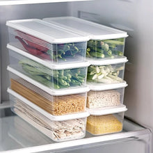 1/2/4 PCS Long Rectangular Food Storage Containers, Plastic Reusable Refrigerator Organizer Boxes Kitchen Accessories