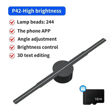 50cm Wifi Holographic Fan 3D Advertising Machine 576 LED Sign Neon Smart HD Player  Free large-capacity memory card
