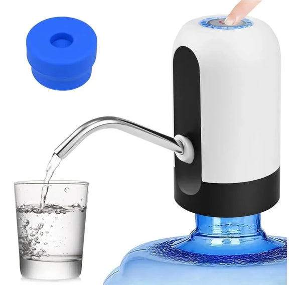 1 unidad Dispensador de agua automático con carga USB, bomba para garrafón, interruptor de un solo toque, color blanco/negro