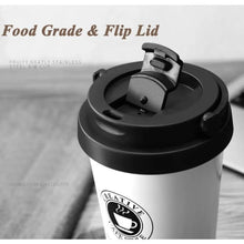 16Oz InsulatedCoffeeCupCoffeeThermosFlask with Leak Proof Lid AndHandle 304 Material Double Wall Insulation and Leak ProofDesign