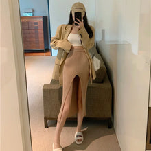 Elegant Elegant Sexy Stit Skirt Women's Slim Fit Slimming Hot Girl Knitted Dress Pure High Waist Temperament Skirt