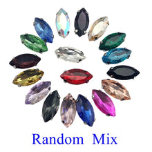 Horse Eye Shape Glass Rhinestones With Claw Marquise Sew On Stone Strass Diamond Silver Metal Base Crystals For Needlework