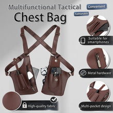 NEW Men's Tactical Vest Bag, High-quality PU Leather, Retro Scratch-resistant Chest Bag, Mobile Phone Bag, Men's Messenger Bag.