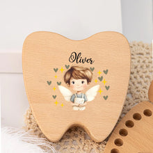 Caja de recuerdo para dientes personalizada, regalo para baby shower, caja para guardar el primer corte de pelo y dientes, regalo personalizado, caja de madera para el Hada de los Dientes