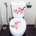 C258# Pink Cherry Blossoms Toilet Sticker Bathroom Toilet Cover Sticker Wall Stickers Wc  For Home  Decoration