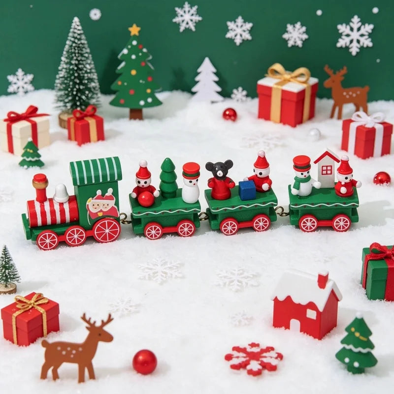 Christmas Train Decoration with Charming Painted Design Christmas Decorations Tabletop Display window display gifts