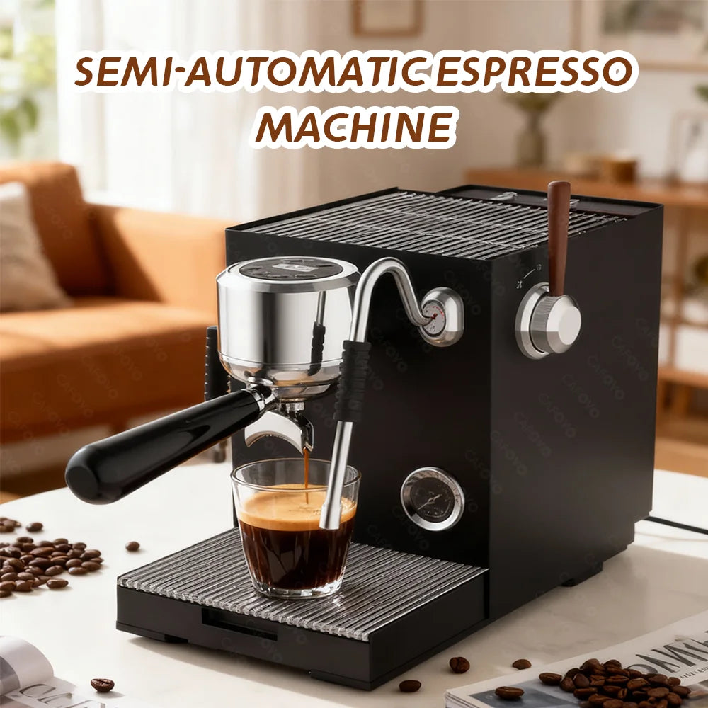 CAFOVO E120 Semi-automatic Espresso Machine ULKA Pump 9Bar OPV System 3 Boiler with OLED Display for Cafe Coffee Maker 220V