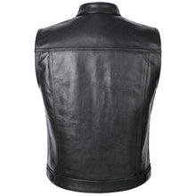 Chaleco de piel sintética para hombre, chaleco de cuero para hombre, otoño e invierno, motocicleta, cremallera, botón, motocicleta, chaleco de cuero casual